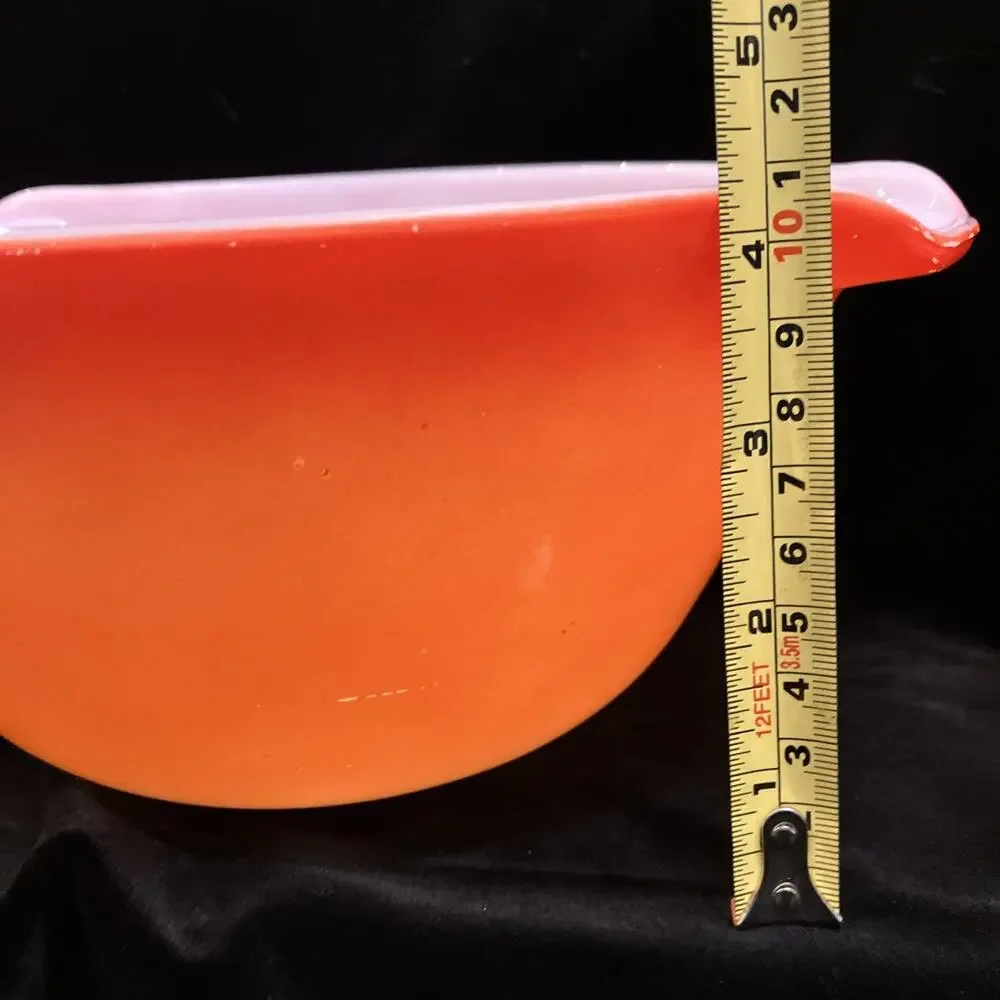 VTG Anchor Hocking Fire King Orange Ombre Cinderella Mixing Bowl Pour 2 Qt
